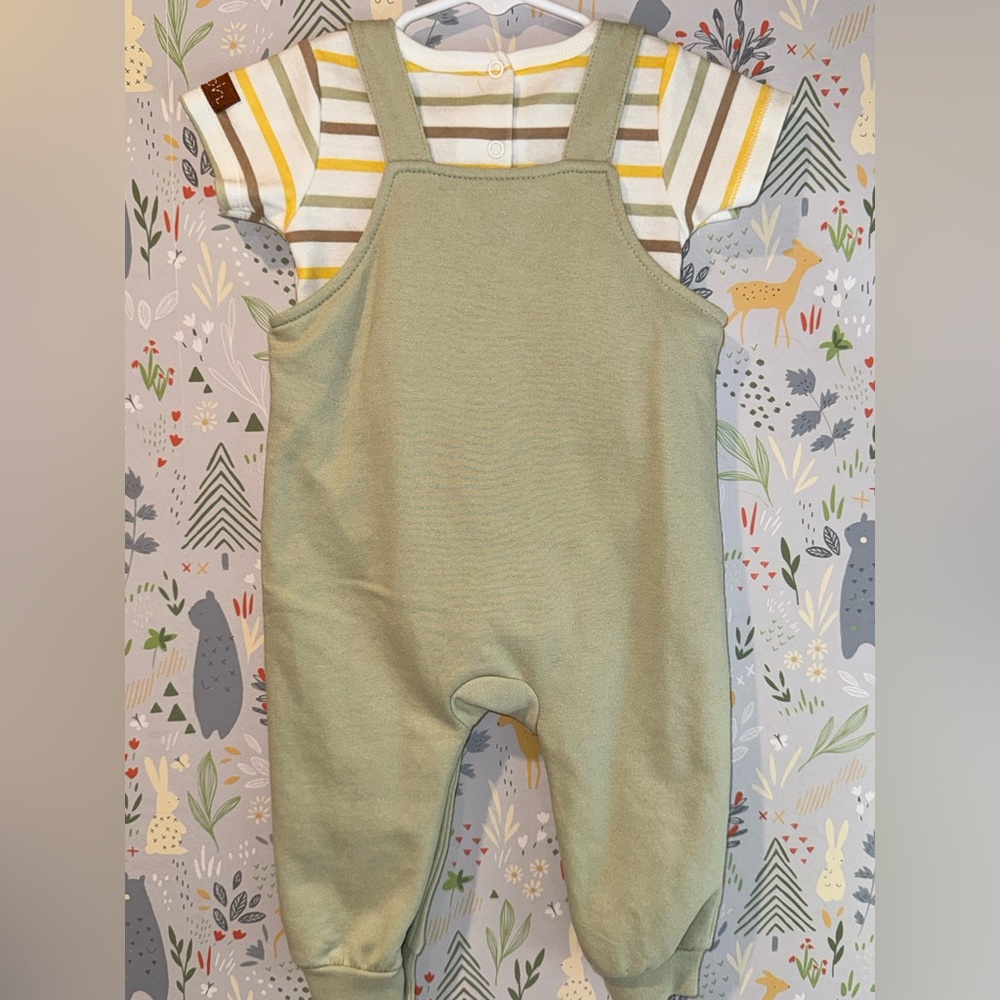 Disney Baby Winnie the Pooh and Tigger 2 Piece Baby Overall Set 6-9 Months - Picture 3 of 9